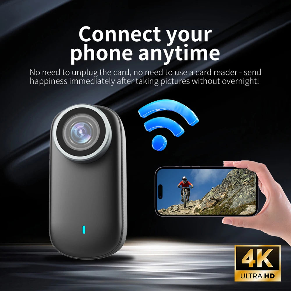 Small WiFi mini 4K camera supports mobile app live broadcast built-in 800mAh battery camera built-in microphone