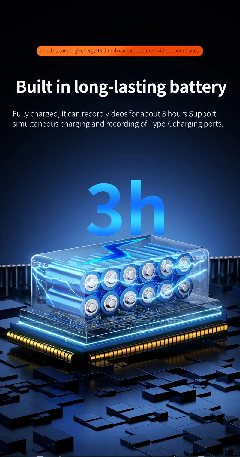 Small WiFi mini 4K camera supports mobile app live broadcast built-in 800mAh battery camera built-in microphone