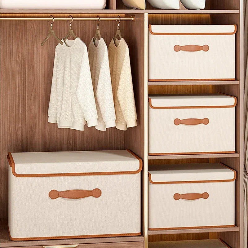 Cube Bins Boxes with Lids, Foldable Clothing Storage