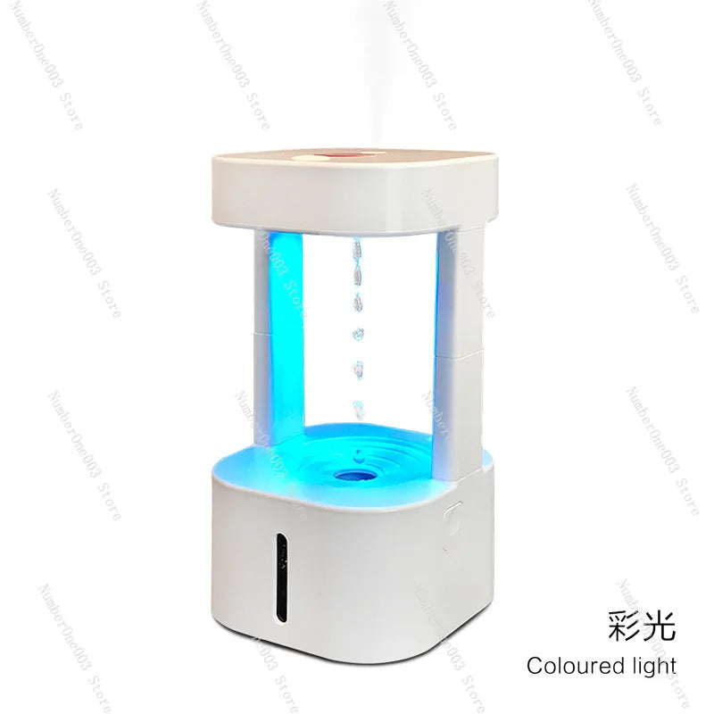Anti-Gravity Drip Humidifier, LED Colorful Night Light Remote Control