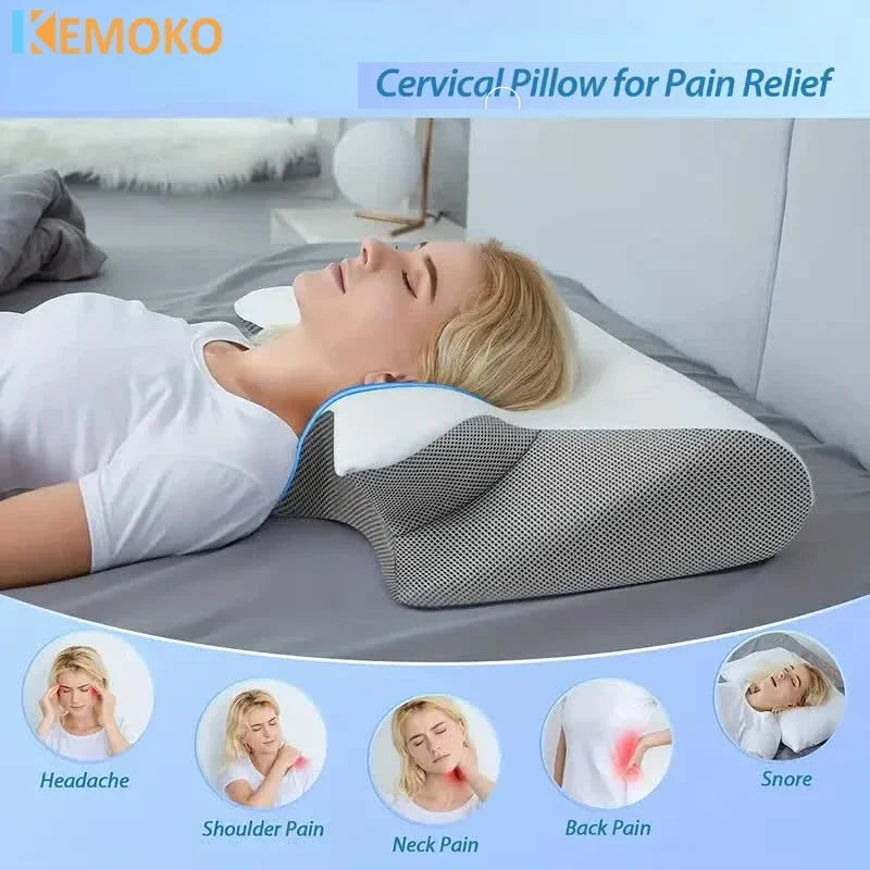 1pc Memory Foam Cervical Pillow, 2 in 1 Ergonomic Contour Orthopedic Pillow