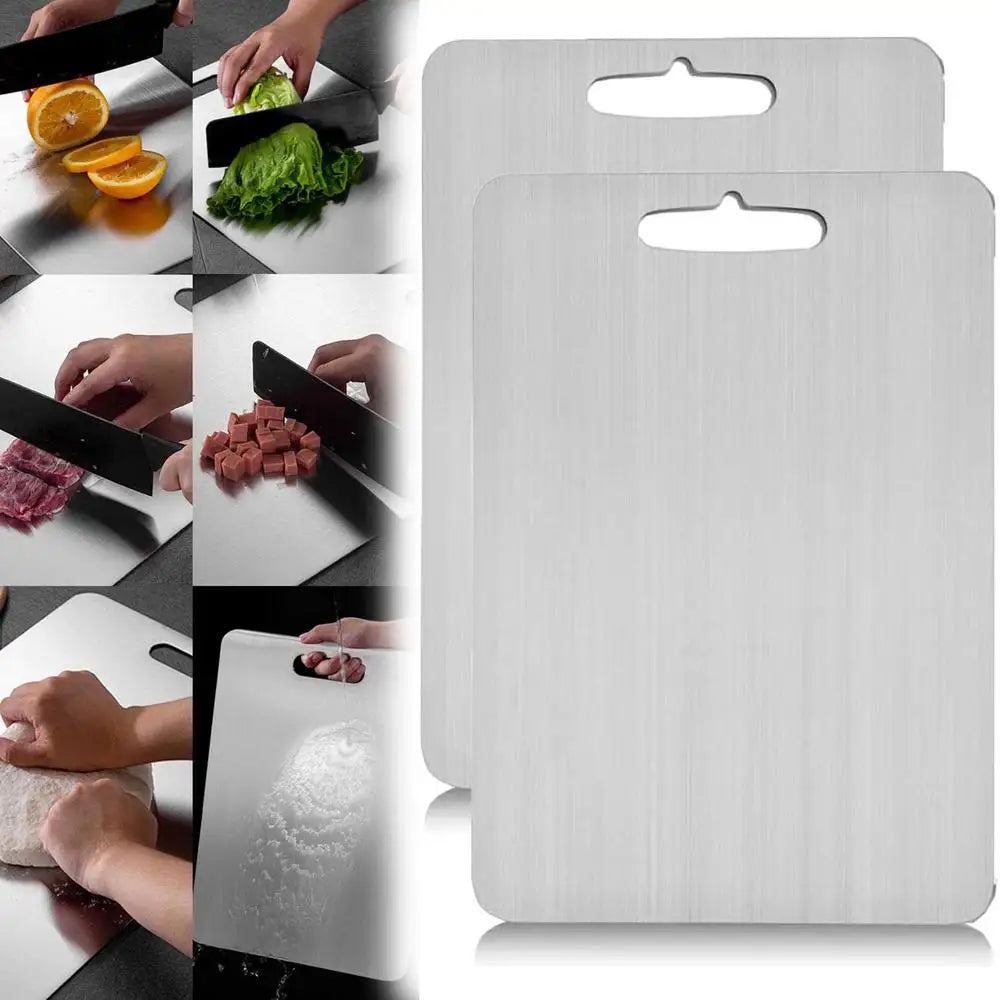 Titanium Cutting Boards for Kitchen Stainless Board 304 Steel Thickened Double Sided