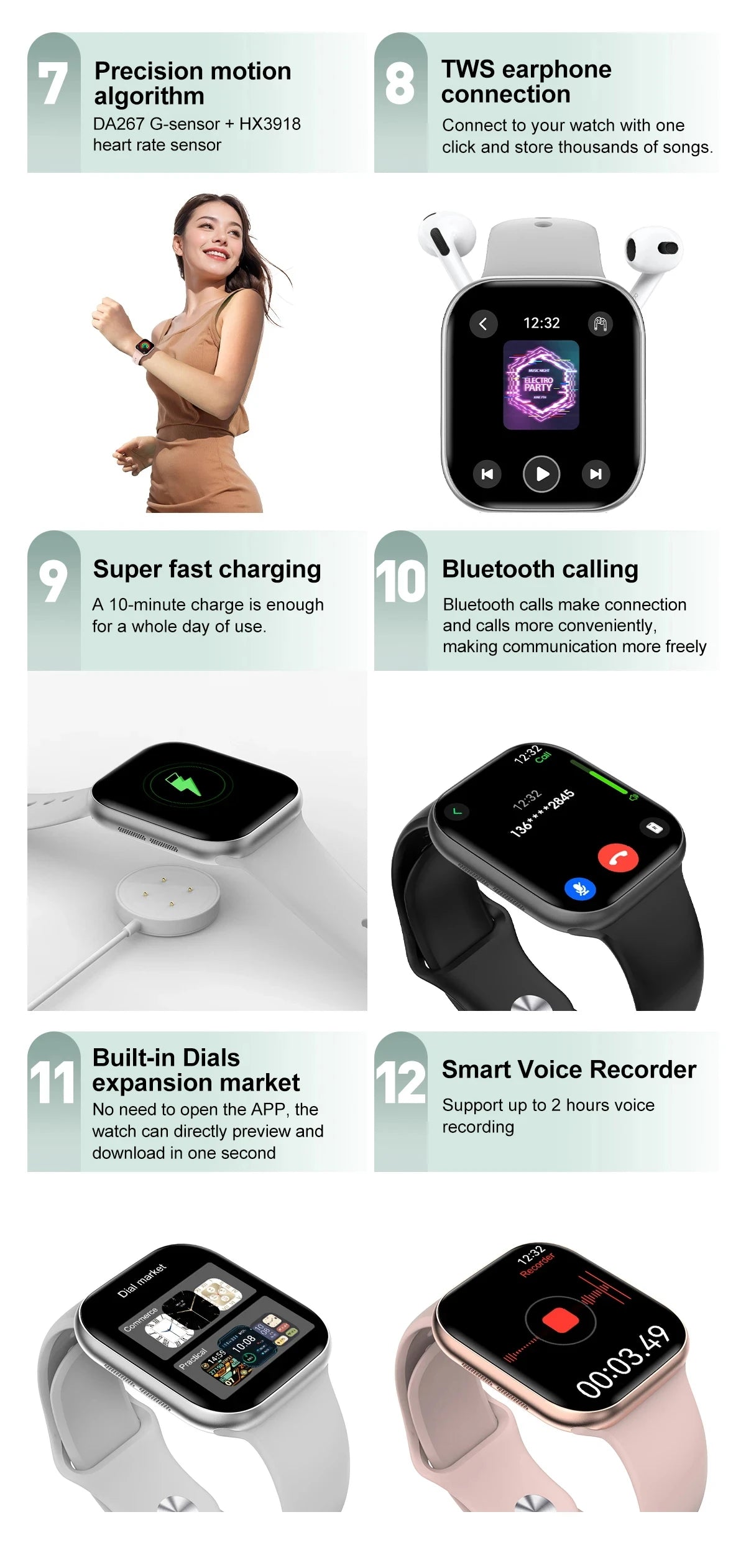 2025New GPS Smart Watch Series 10 For Apple Watch 10 Memory Music Video Bluetooth Call Waterproof NFC Smartwatch For Android IOS