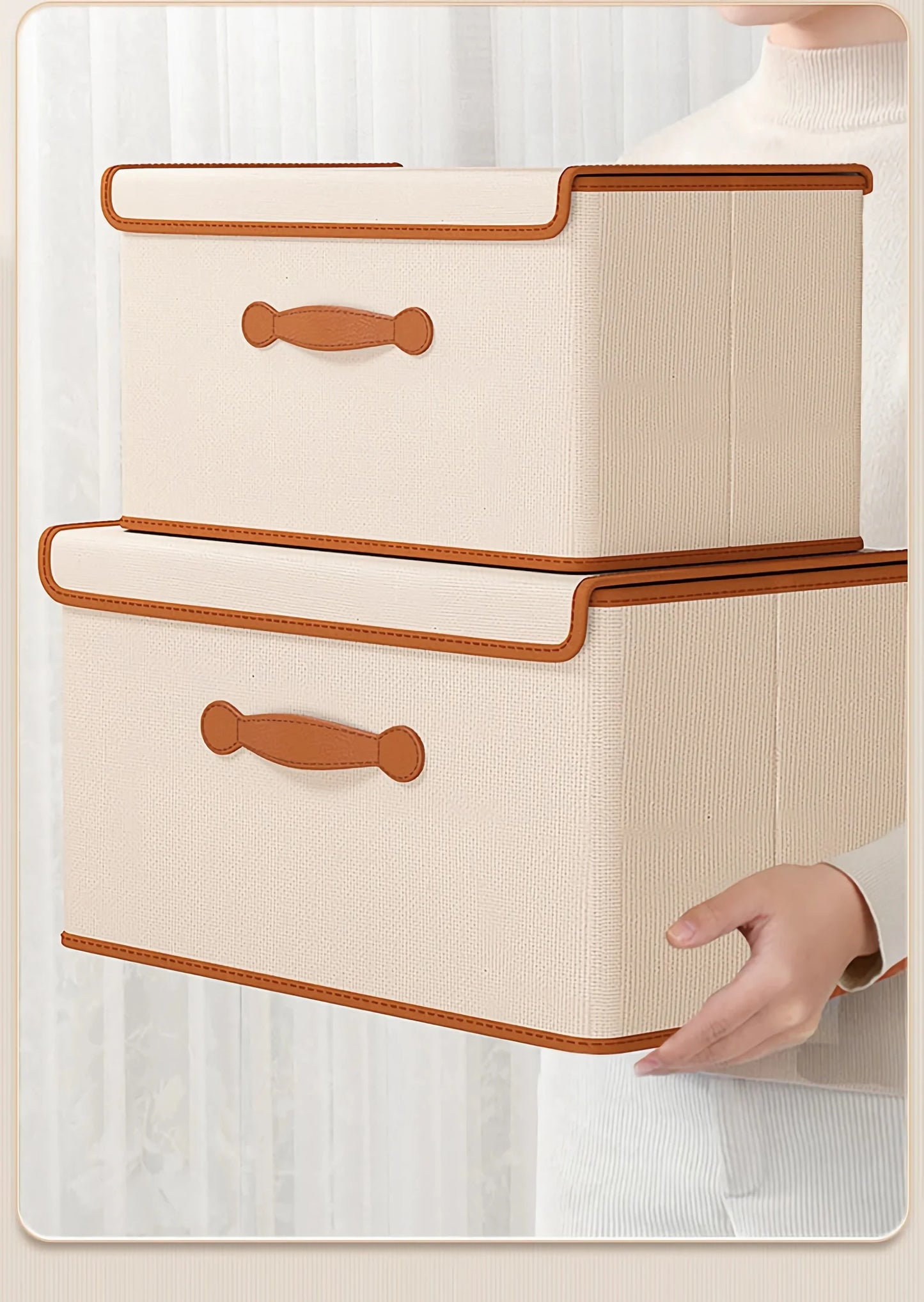 Cube Bins Boxes with Lids, Foldable Clothing Storage
