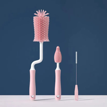Silicone Bottle Cleaning Brush Baby Pacifier Straw Scrubber