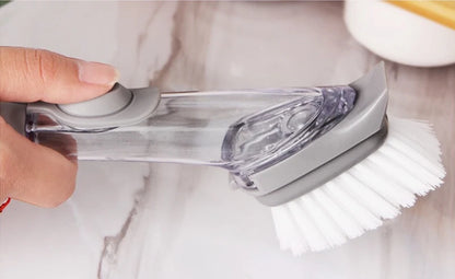 Refillable Liquid Cleaning Brush Kitchen Bowl Scrubber