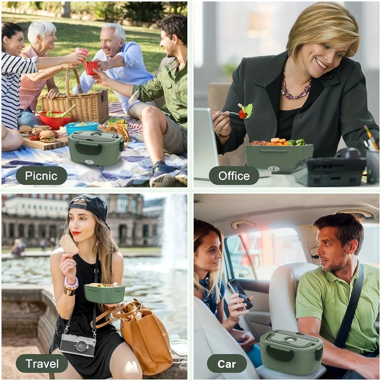 1.5 L 60W Electric Lunch Box Food Warmer Portable Food Heater