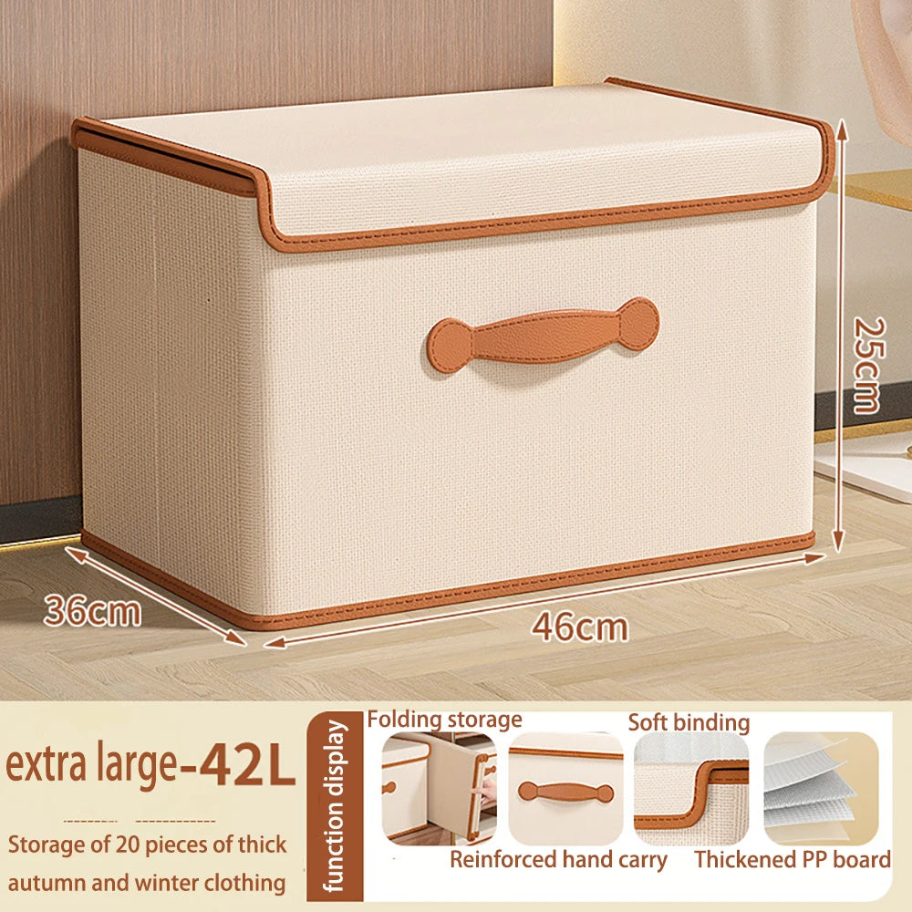 Cube Bins Boxes with Lids, Foldable Clothing Storage