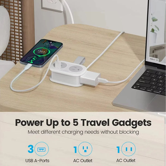 ORICO Electrical Power Strip 2AC Outlets 2 USB Port 1 Type C Socket Extension Cord