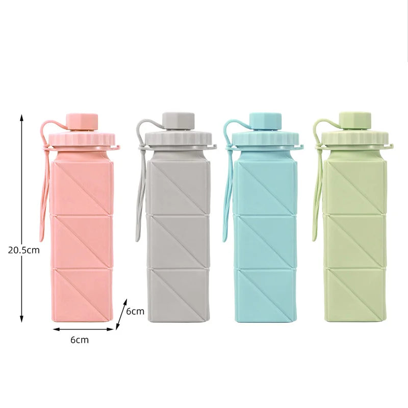 620ml 600ml Outdoor Silicone Folding Cup with Lid Camping Gadgets Supplies