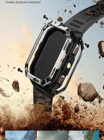 Blackview 2025 New Outdoor Smartwatch 900mAh W70 Pro 2.01'' TFT HD Screen Waterproof Men Watches with Emergency Lighting Compass