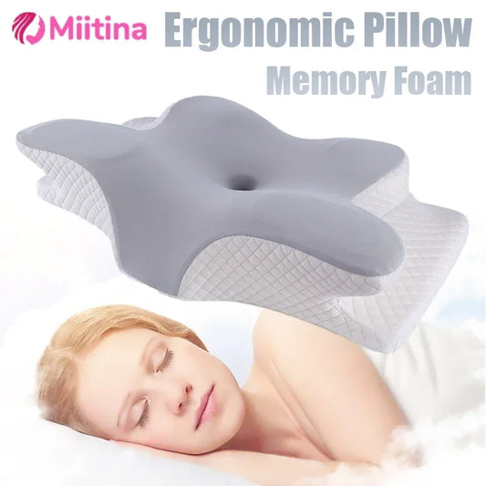 1pc Memory Foam Cervical Pillow, 2 in 1 Ergonomic Contour Orthopedic Pillow