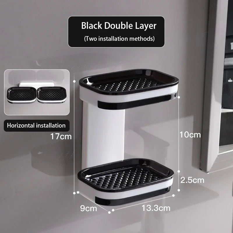 Double Layer StorageDouble Layer DrainageHousehold Bathroom Storage Rack