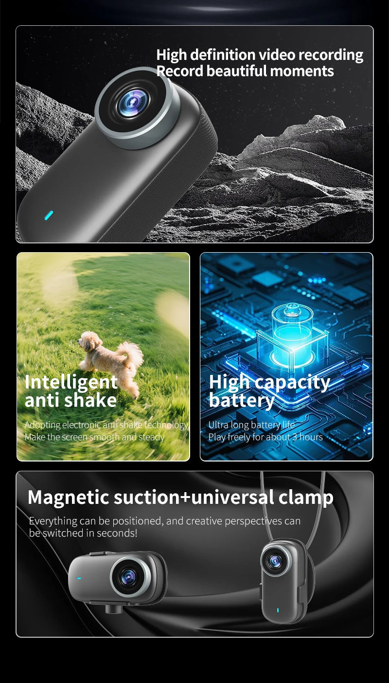 Small WiFi mini 4K camera supports mobile app live broadcast built-in 800mAh battery camera built-in microphone