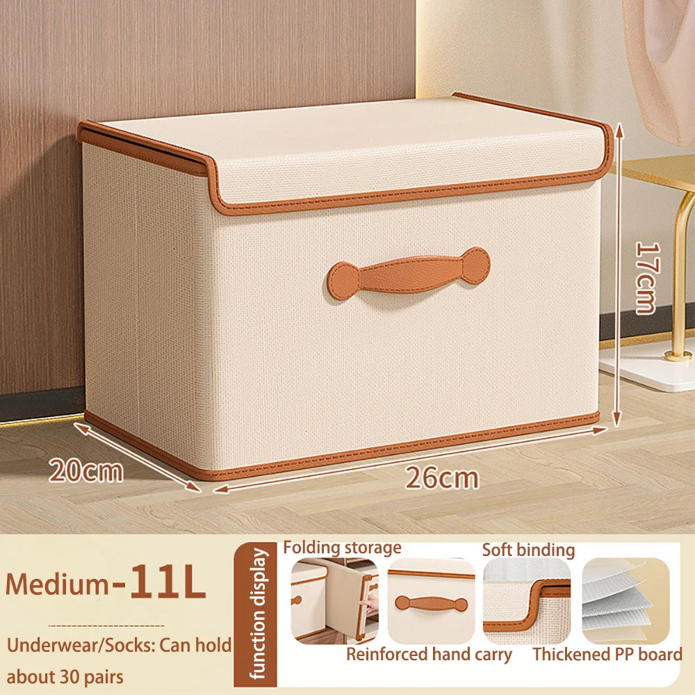 Cube Bins Boxes with Lids, Foldable Clothing Storage