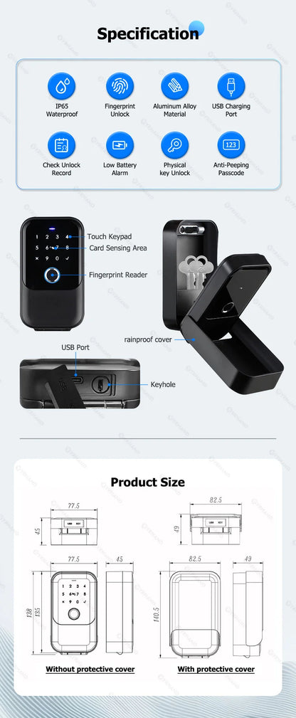 YRHAND TTlock password Smart Fingerprint Digital card