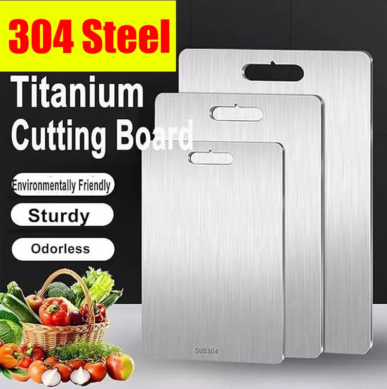 Titanium Cutting Boards for Kitchen Stainless Board 304 Steel Thickened Double Sided