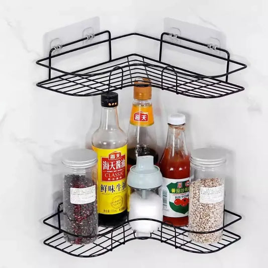 No-Drill Corner Shelf Bathroom Rack
