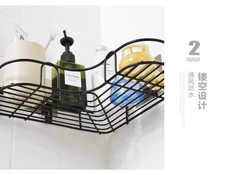 No-Drill Corner Shelf Bathroom Rack