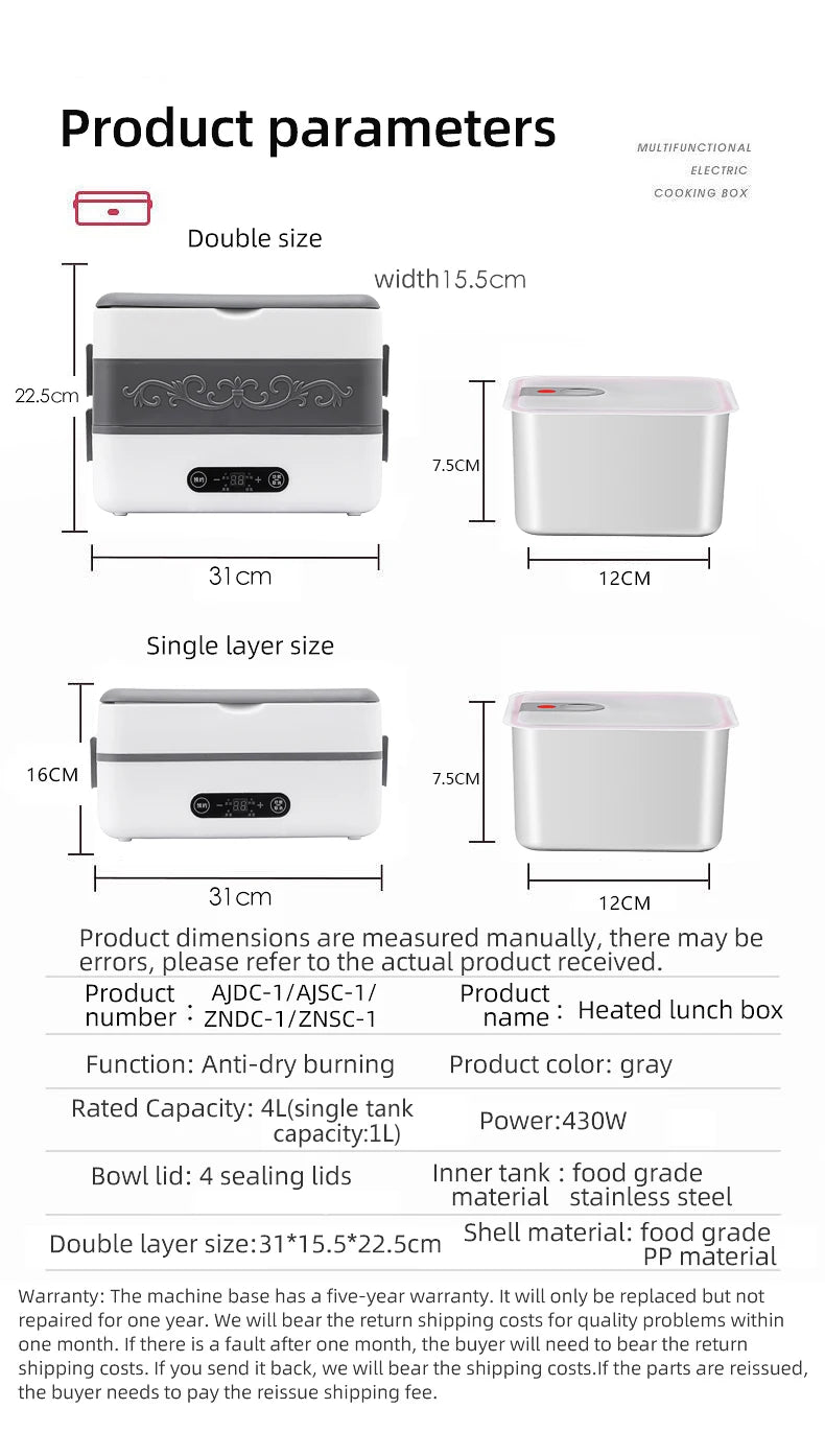 Large Capacity Electric Food Heater Pre-Heating Plug-In Steaming Cooking