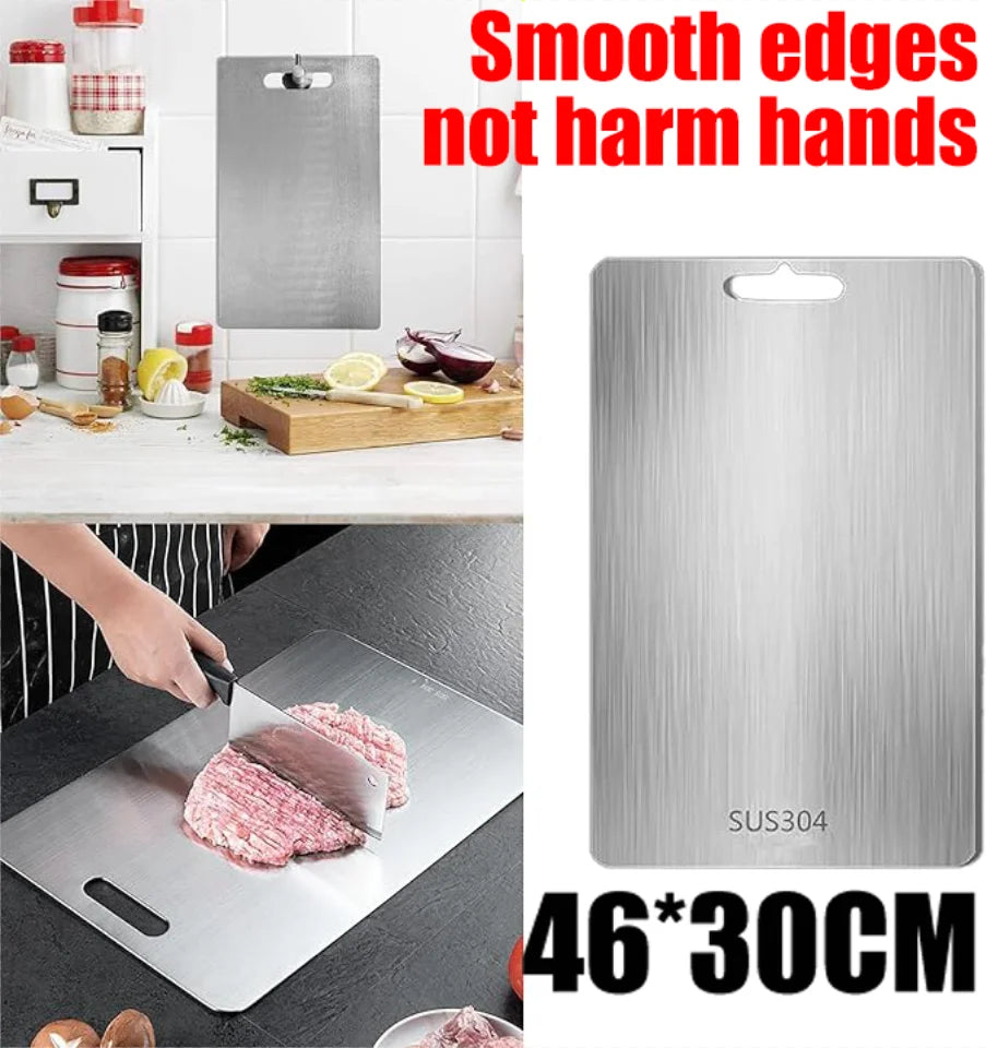 Titanium Cutting Boards for Kitchen Stainless Board 304 Steel Thickened Double Sided
