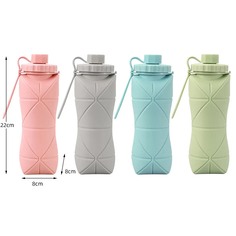 620ml 600ml Outdoor Silicone Folding Cup with Lid Camping Gadgets Supplies