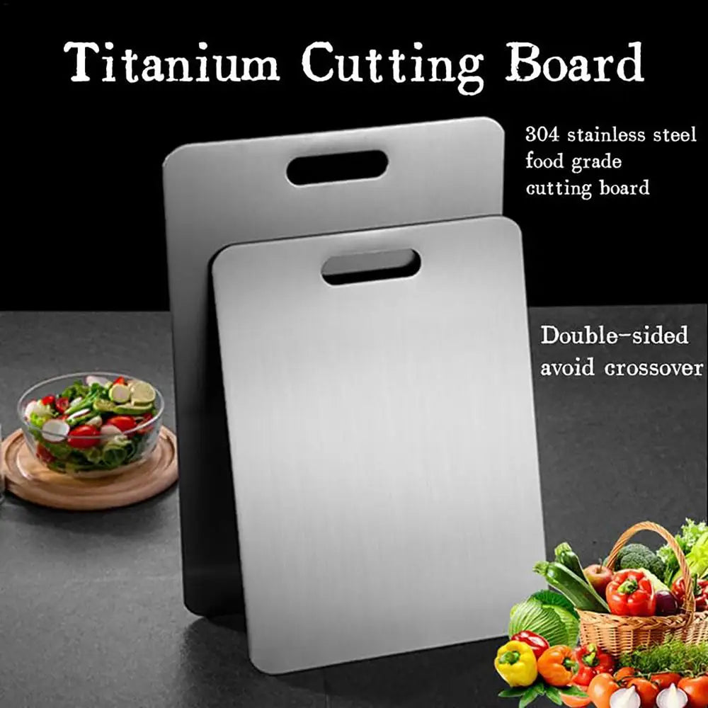 Titanium Cutting Boards for Kitchen Stainless Board 304 Steel Thickened Double Sided