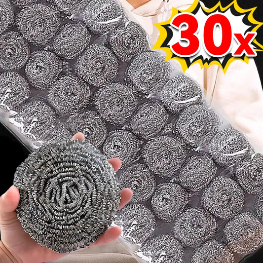 New Steel Wire Ball for Pot Pans Dishes Rust Remover Stainless Steel Cleaning Balls Kitchen Dishwashing Cleaner Brush Scrubbers