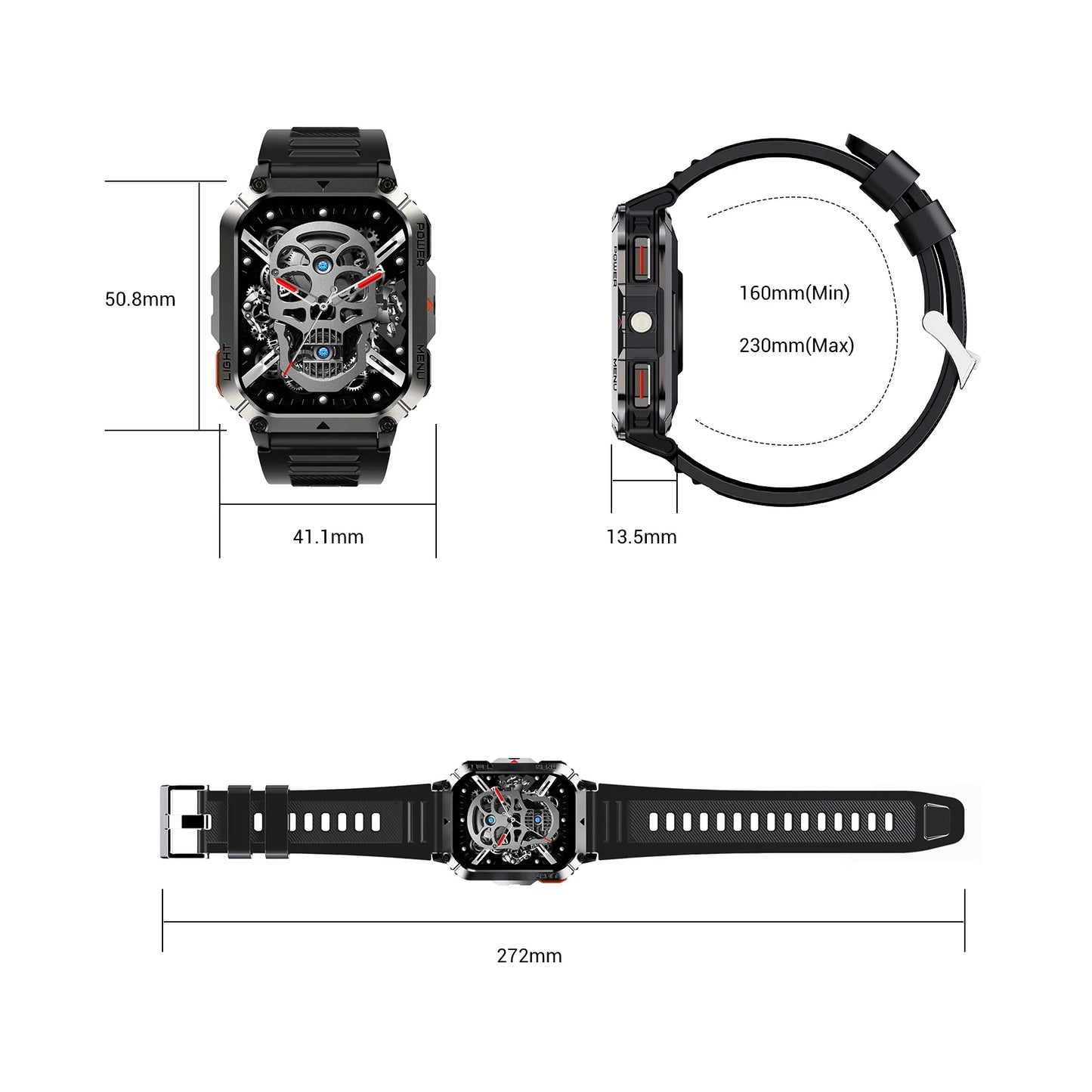 Blackview 2025 New Outdoor Smartwatch 900mAh W70 Pro 2.01'' TFT HD Screen Waterproof Men Watches with Emergency Lighting Compass