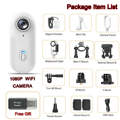 Mini Body Cam 128GB Magnetic Pocket Sports Recorder WiFi Wireless Thumb Camera  Video