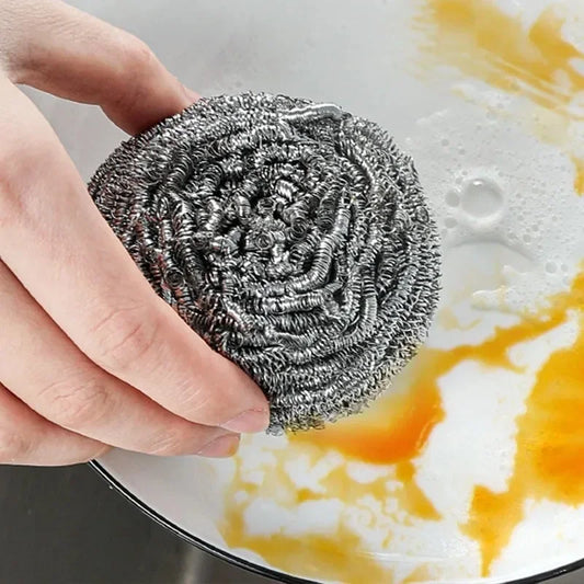 New Steel Wire Ball for Pot Pans Dishes Rust Remover Stainless Steel Cleaning Balls Kitchen Dishwashing Cleaner Brush Scrubbers