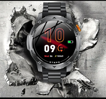 LIGE 2025 New For HUAWEI Xiaomi 1000mah AMOLED Smart Watch Men Sports Fitness LED Flashlight 3ATM Waterproof BT Call Smartwatch