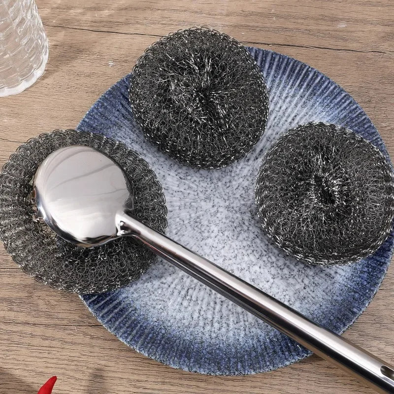 20/1x Steel Wool Scrubber with Handle Stainless Steel