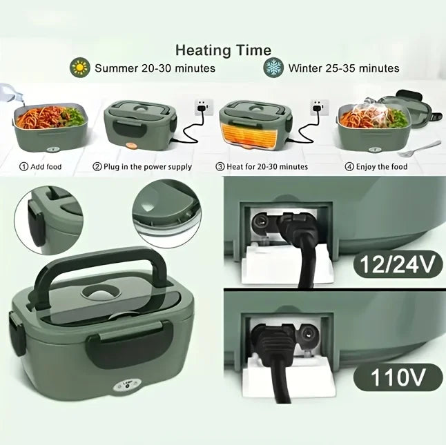1.5 L 60W Electric Lunch Box Food Warmer Portable Food Heater