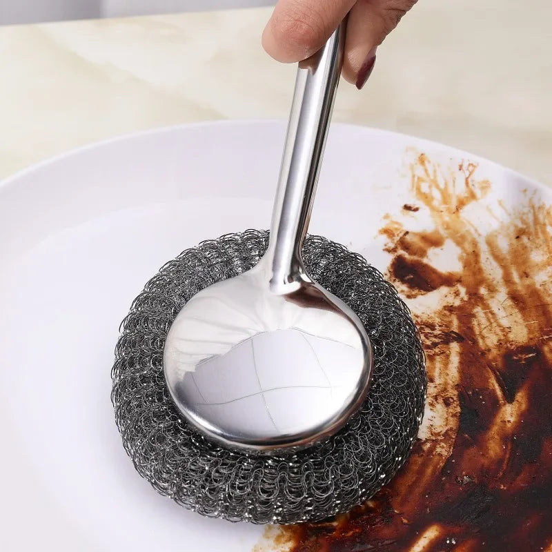 20/1x Steel Wool Scrubber with Handle Stainless Steel