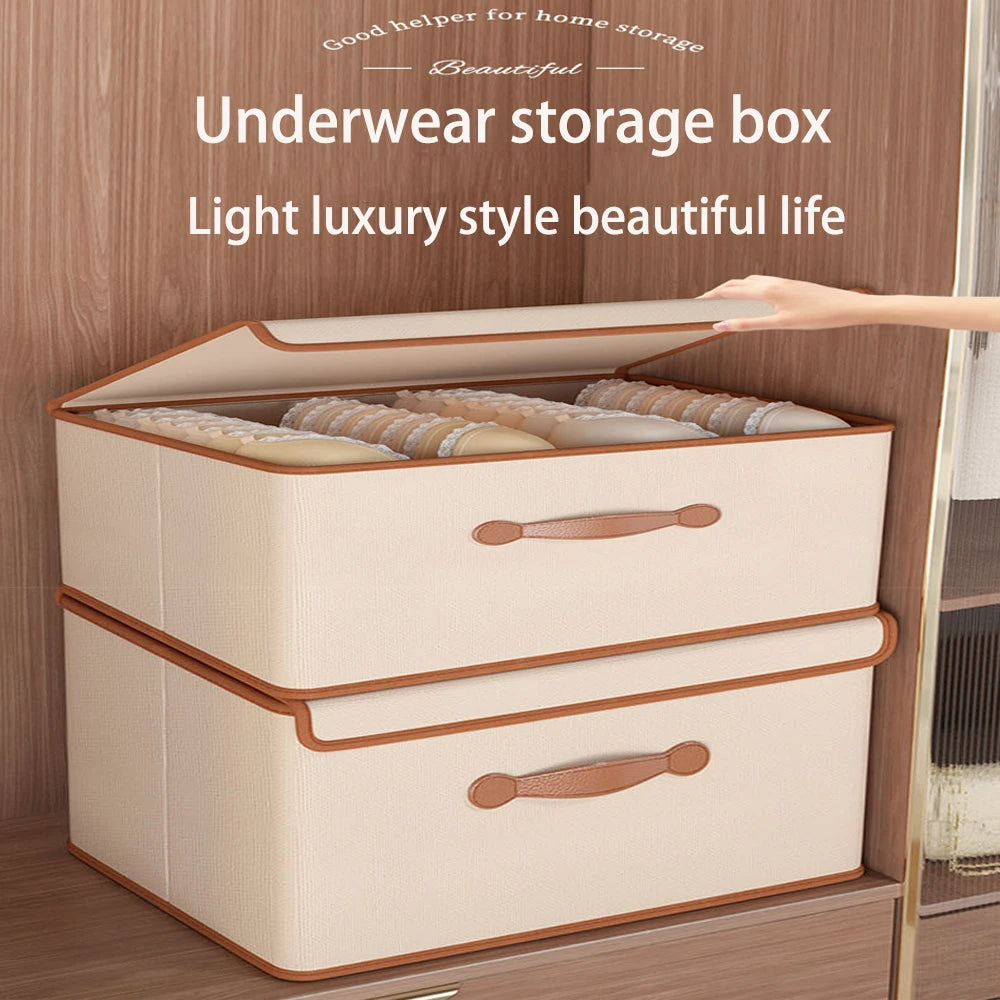 Cube Bins Boxes with Lids, Foldable Clothing Storage