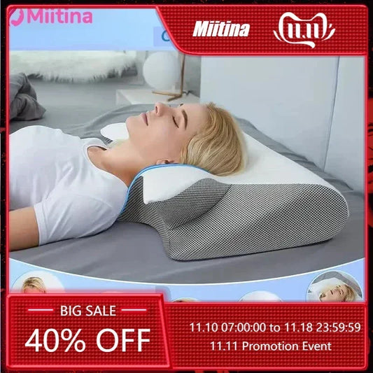 1pc Memory Foam Cervical Pillow, 2 in 1 Ergonomic Contour Orthopedic Pillow