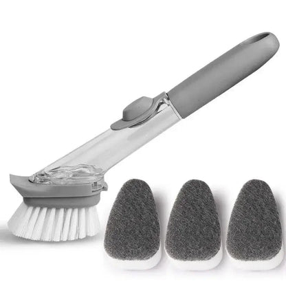 Refillable Liquid Cleaning Brush Kitchen Bowl Scrubber