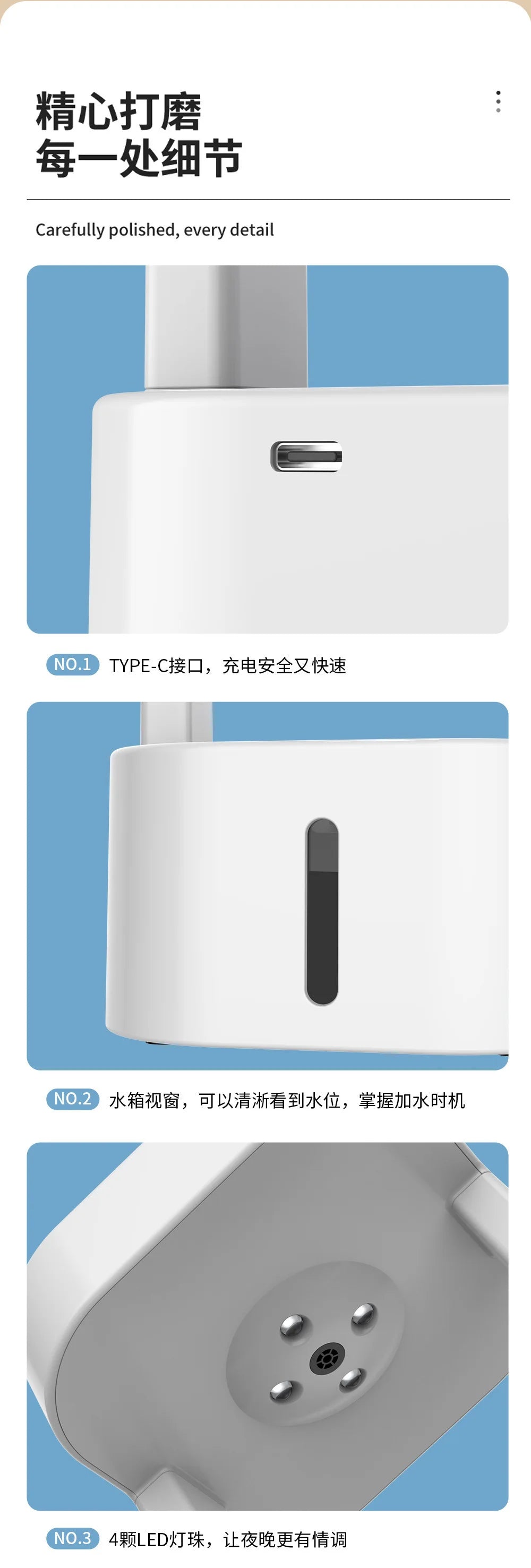 Anti-Gravity Drip Humidifier, LED Colorful Night Light Remote Control