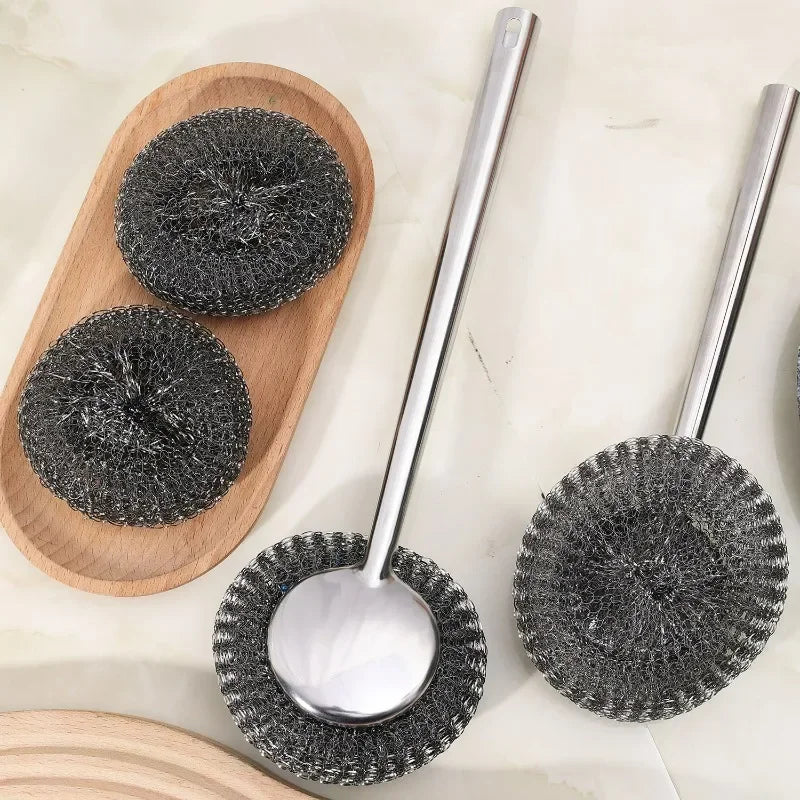 20/1x Steel Wool Scrubber with Handle Stainless Steel