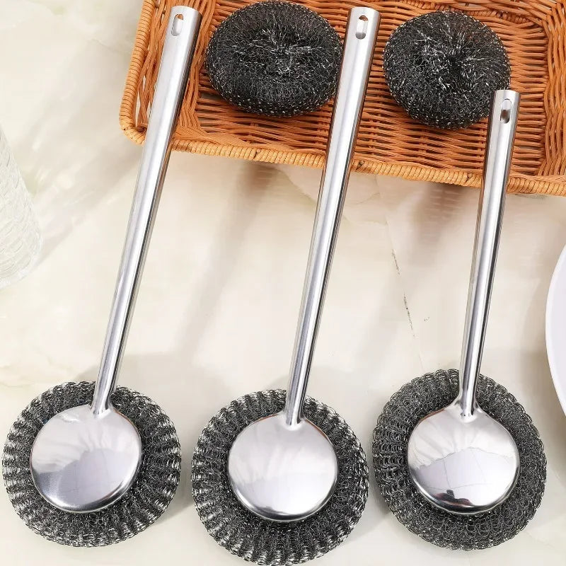 20/1x Steel Wool Scrubber with Handle Stainless Steel