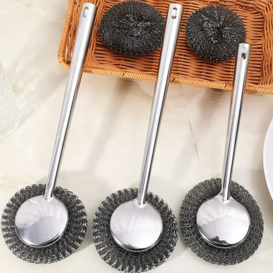 20/1x Steel Wool Scrubber with Handle Stainless Steel