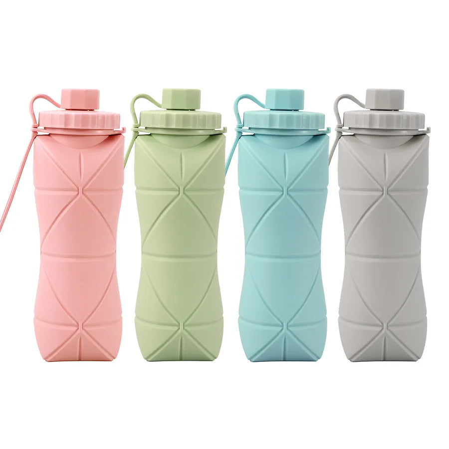 620ml 600ml Outdoor Silicone Folding Cup with Lid Camping Gadgets Supplies