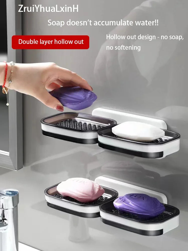 Double Layer StorageDouble Layer DrainageHousehold Bathroom Storage Rack
