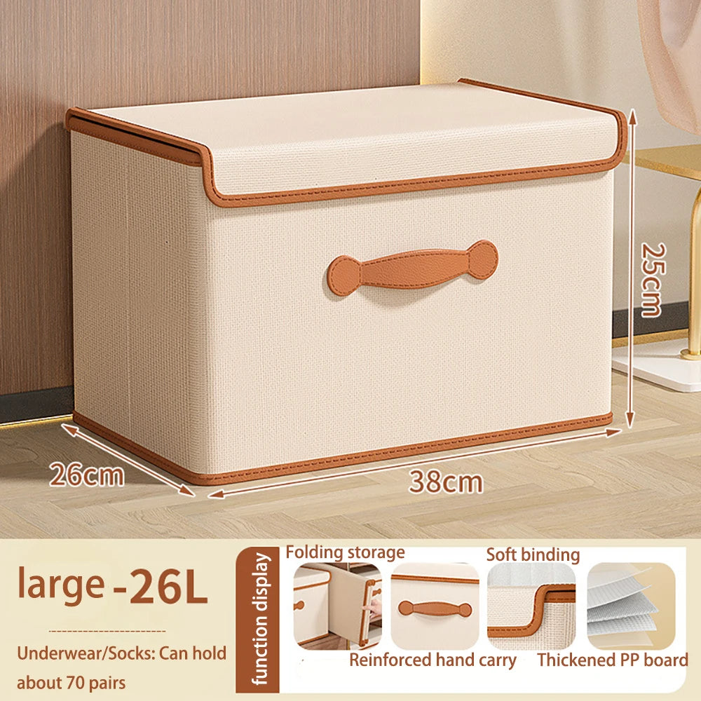 Cube Bins Boxes with Lids, Foldable Clothing Storage