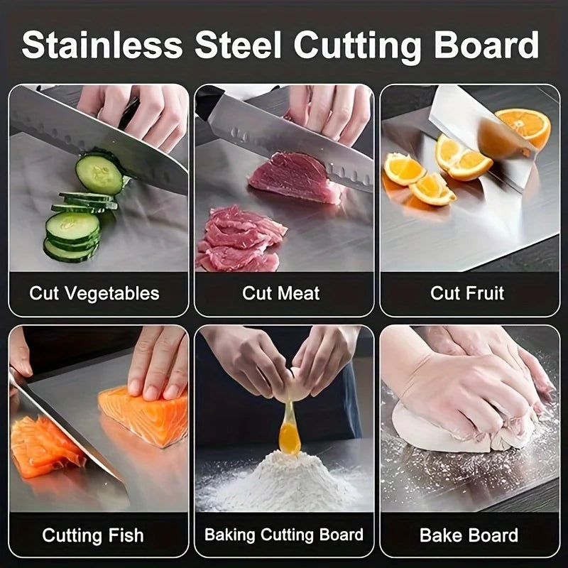 1-5 Pcs Stainless Steel Cutting Board Set for Vegetable, Meat