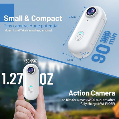Mini Body Cam 128GB Magnetic Pocket Sports Recorder WiFi Wireless Thumb Camera  Video