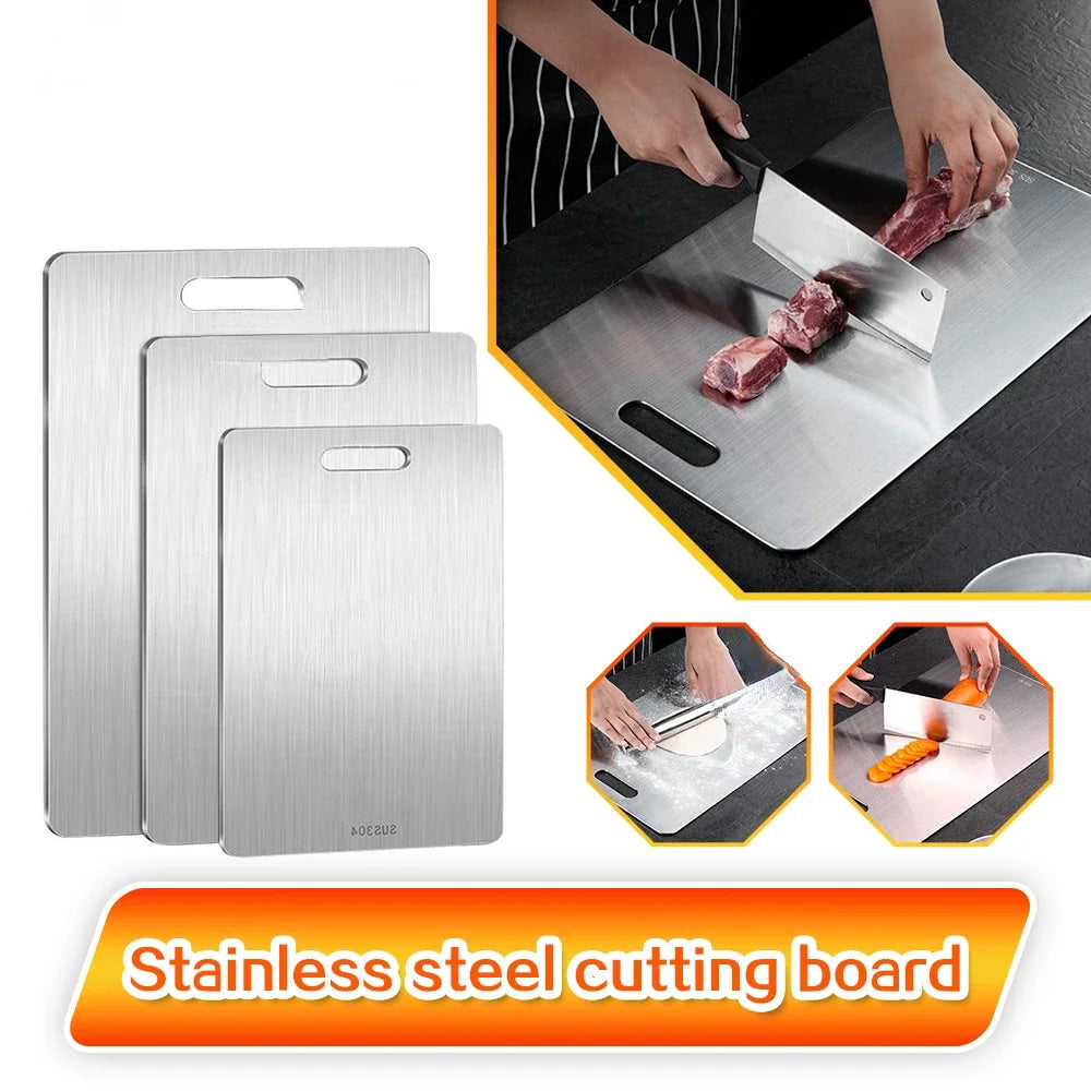 Titanium Cutting Boards for Kitchen Stainless Board 304 Steel Thickened Double Sided