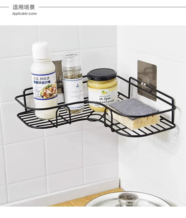 No-Drill Corner Shelf Bathroom Rack