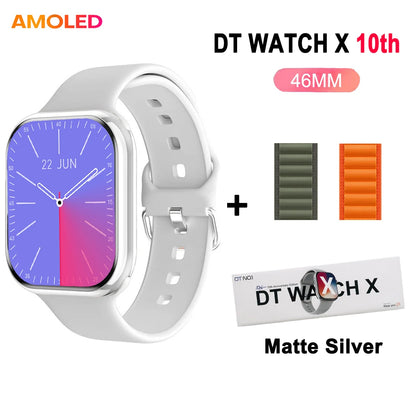 DT Watch X 10th Upgrade 2025 SmartWatch AMOLED 4GB Men Women NFC ChatGPT Compass Video Gesture 3D Vision Watch For Android l0S